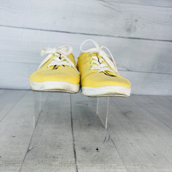 Vionic Beach STINSON Yellow Canvas Padded Insole Washable Lace Up Sneakers Sz 7 - Picture 4 of 16